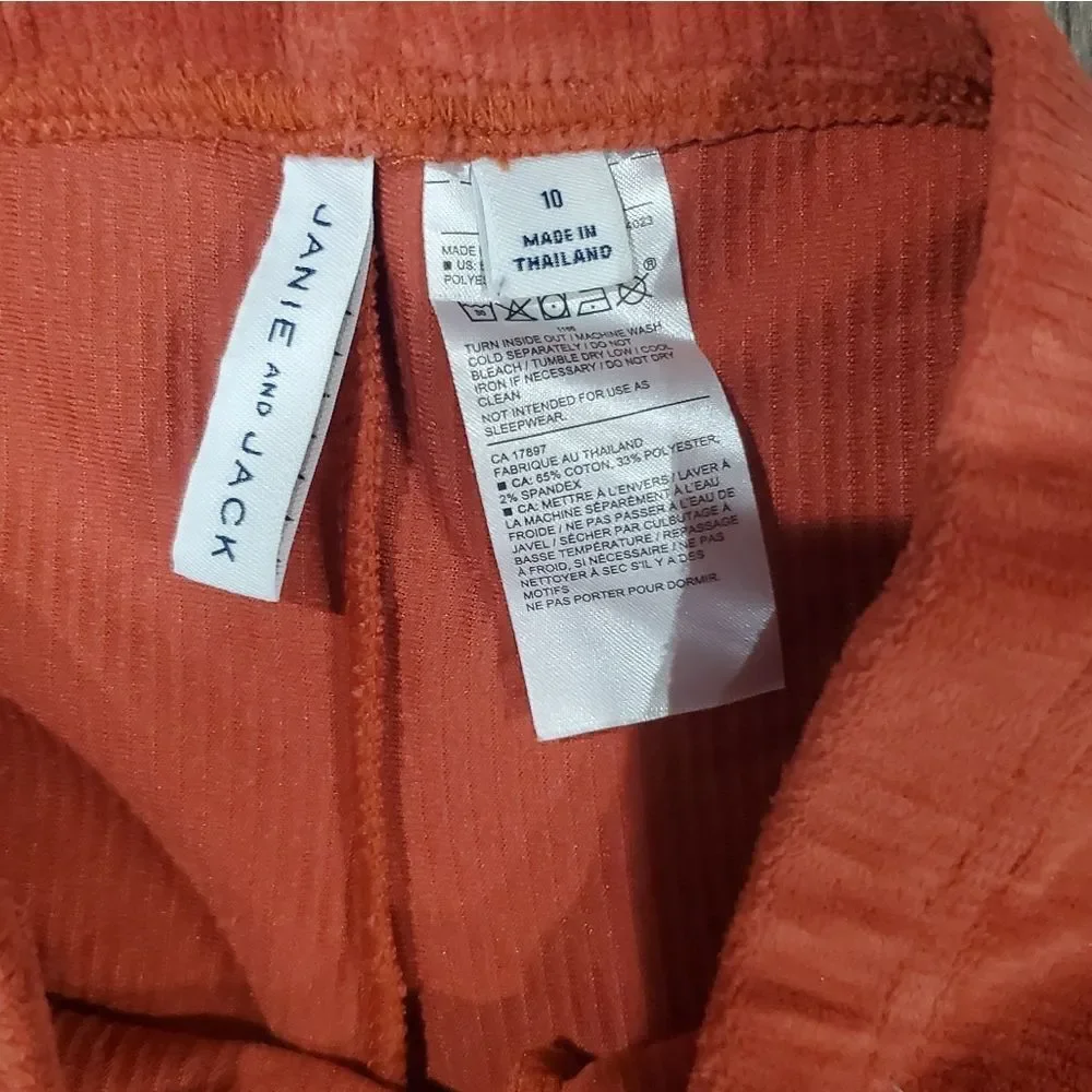 Girls Soft Leggings Size 10 Janie and Jack Terracotta Leggings